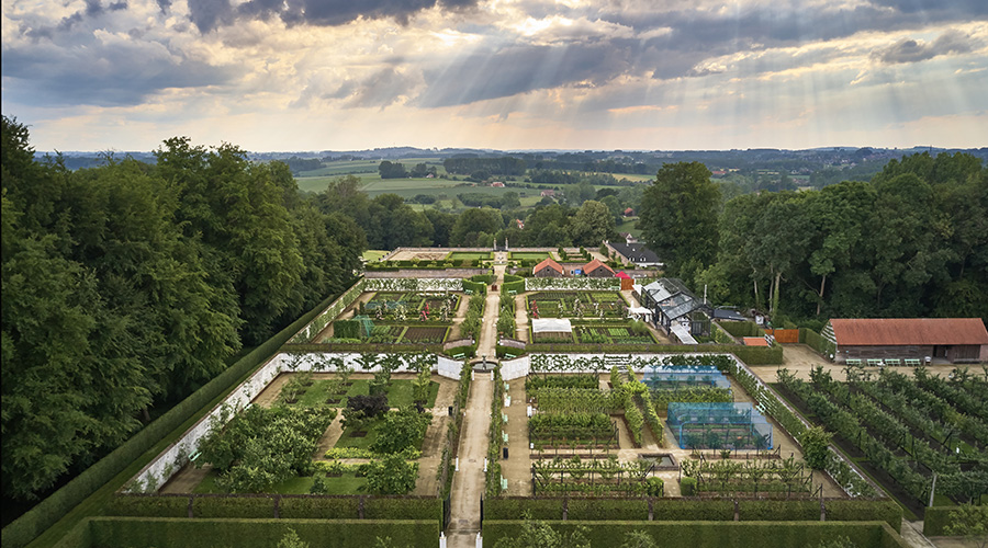 Foto van de Museumtuin van Gaasbeek vanuit de lucht © Fabrice Debatty